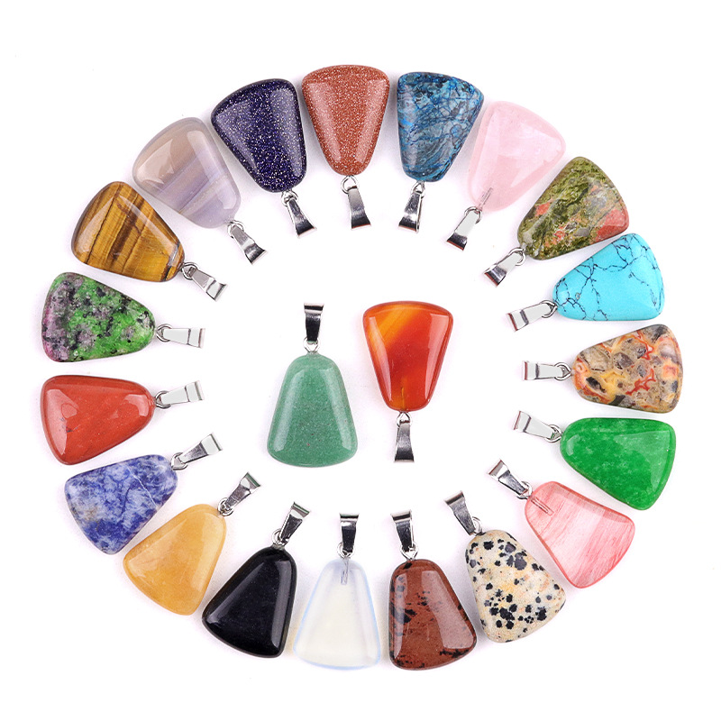 Crystal Pendant Necklace Natural Stone - 20 sztuk/worek Rzeźbiony Biały Kryształ Surowy