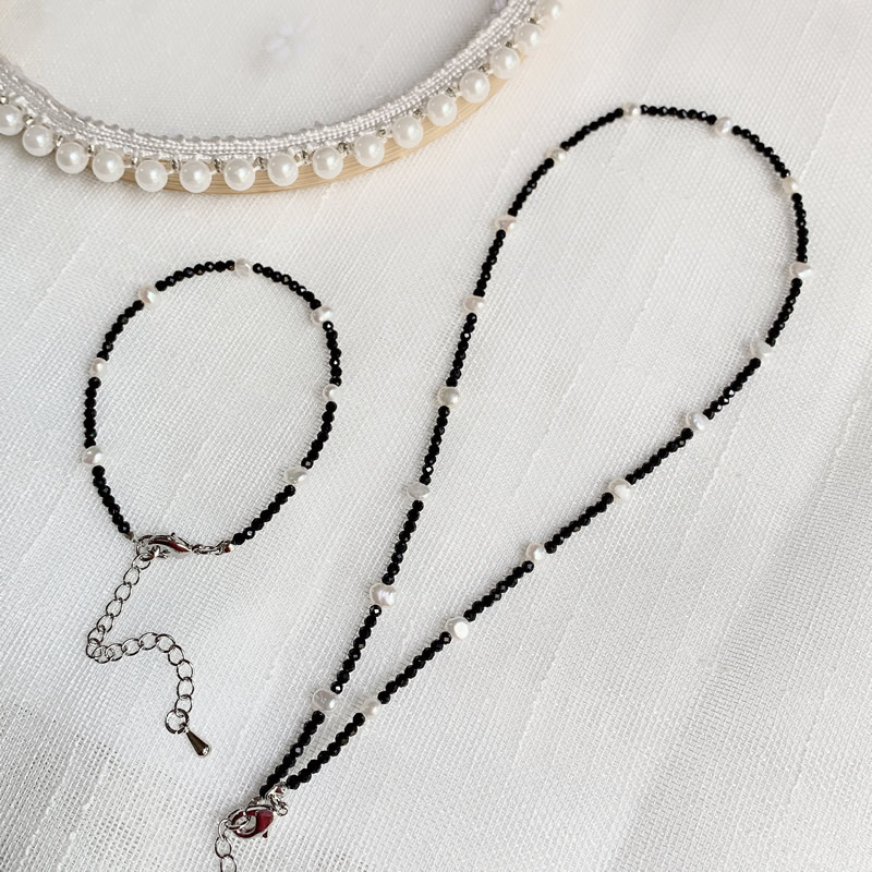 Pearl Choker Necklace Vintage - Moda uzdrawiająca biżuteria 2MM mały czarny