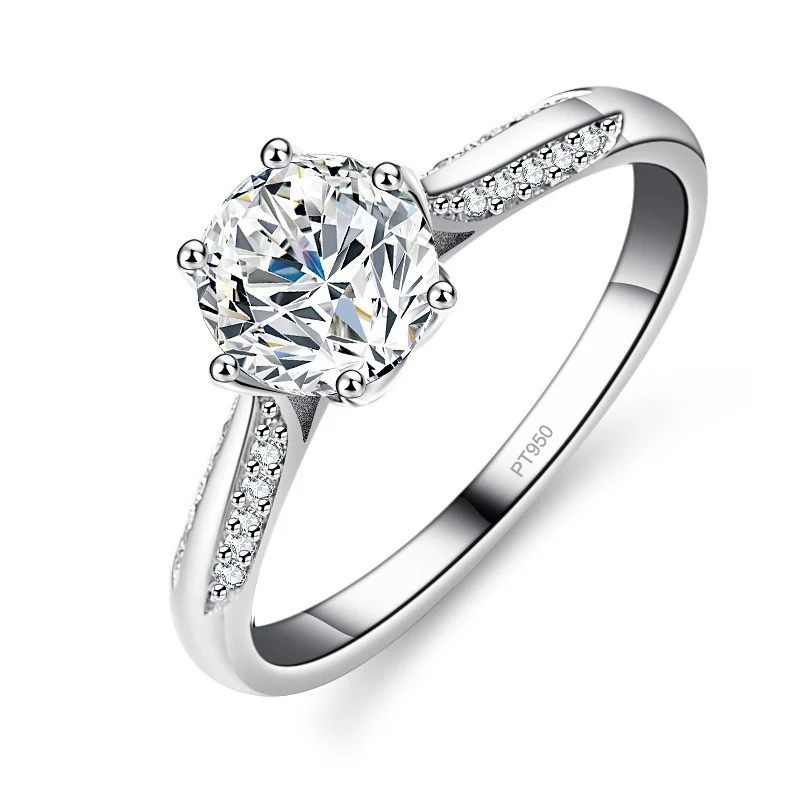 Moissanite Engagement Ring 1 Carat - Pierścionek zaręczynowy Lumira 1 karat z
