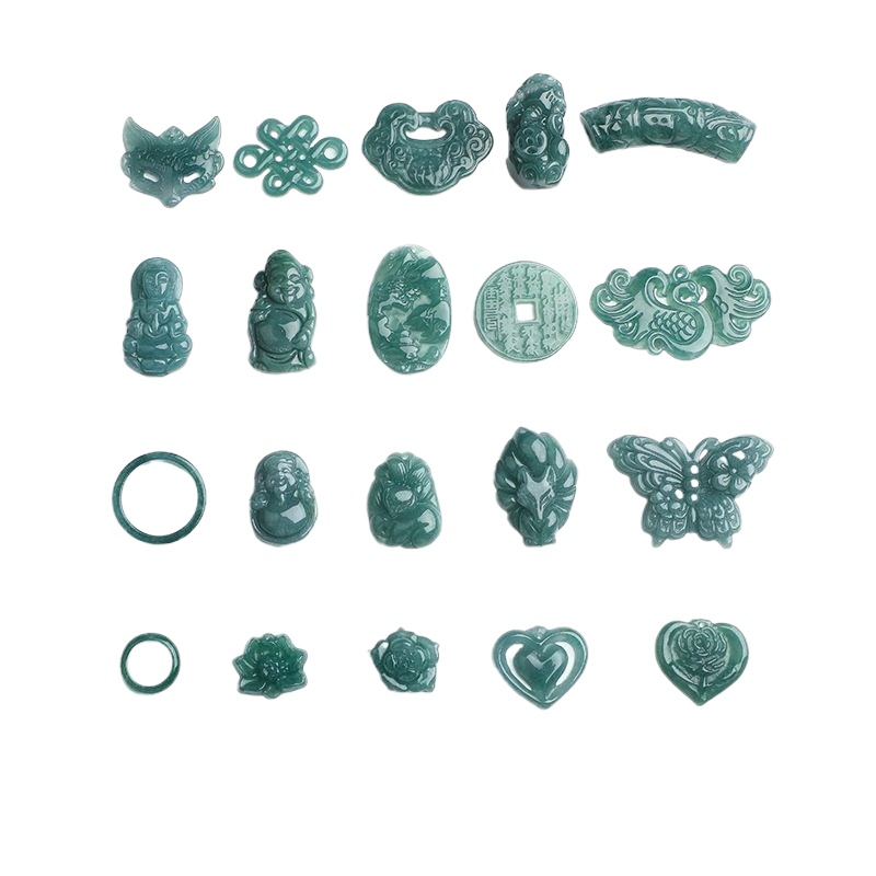 Earrings - 2 szt. Naturalny Niebieski Jadeit Wodny