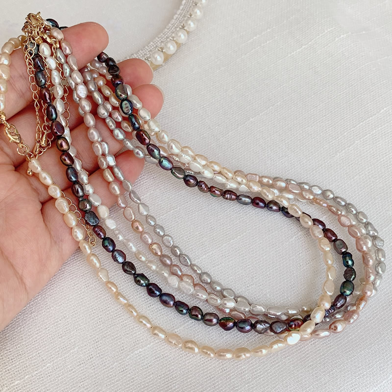 Pearl Choker Necklace Vintage - Moda naturalna perła słodkowodna naszyjnik kobiety