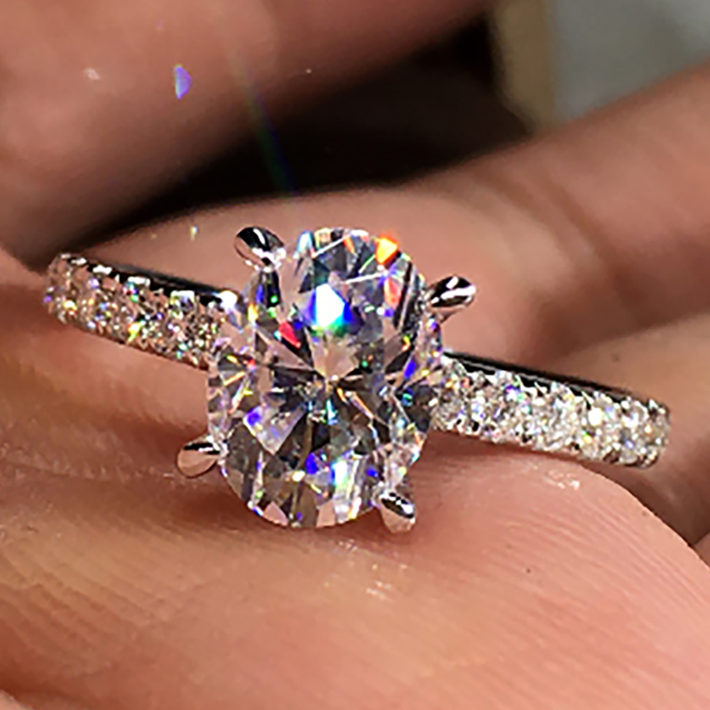 Pierścionek damski z białego z – Moissanite Engagement Ring 1 Carat recenzja i cena