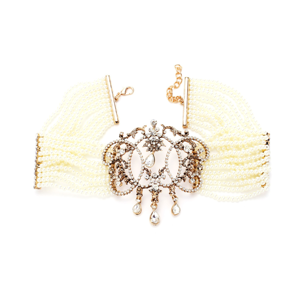 Klasyczny naszyjnik z wieloma  – Pearl Choker Necklace Vintage recenzja i cena