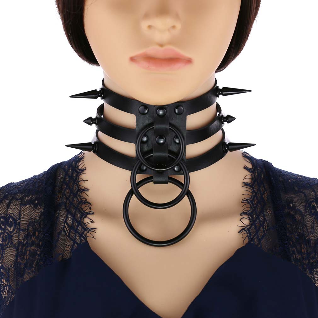 Modny naszyjnik choker ze skór – Goth Punk Spike Choker recenzja i cena
