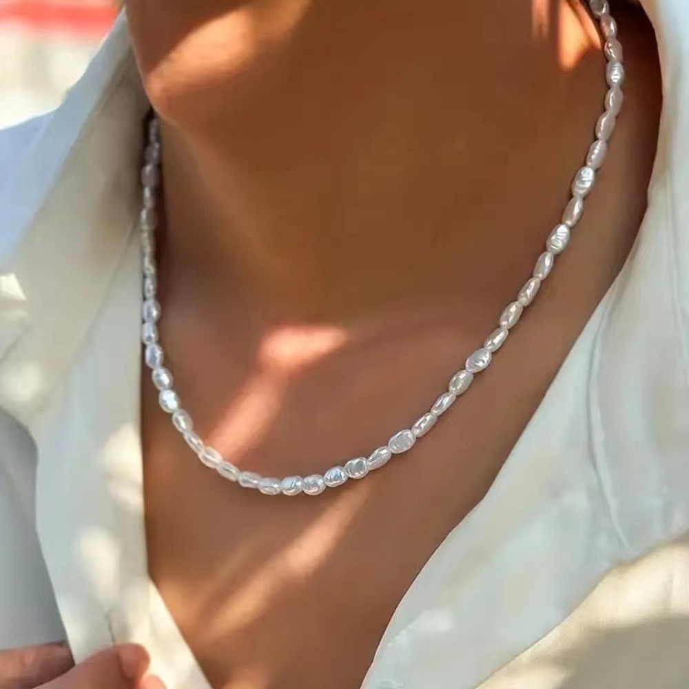 Prosty naszyjnik choker z imit – Pearl Choker Necklace Vintage recenzja i cena