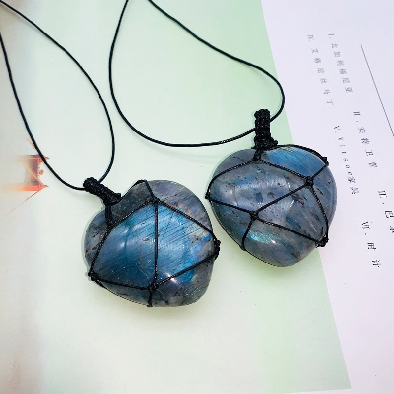 Naturalny, ręcznie pleciony na – Crystal Pendant Necklace Natural Stone recenzja i cena