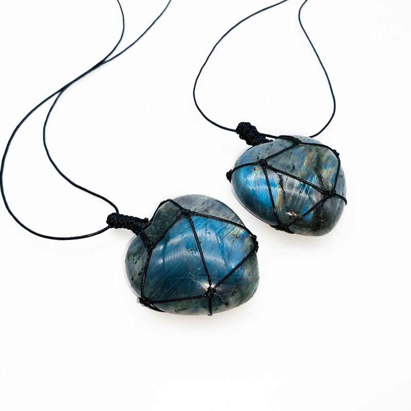 Naturalny, ręcznie pleciony na – Crystal Pendant Necklace Natural Stone recenzja i cena