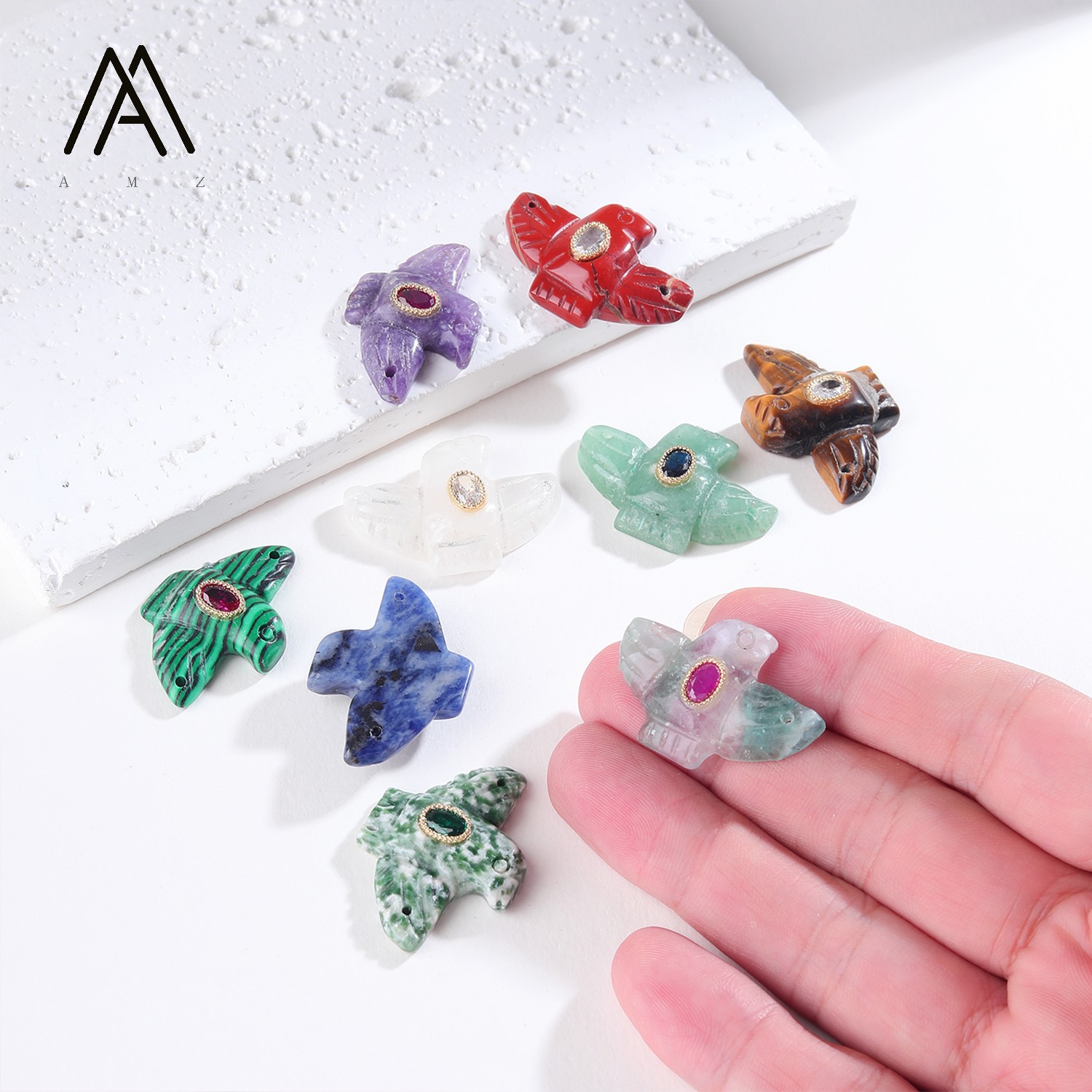 1/3/5/10 szt. Rzeźbione ozdoby – Crystal Pendant Necklace Natural Stone recenzja i cena